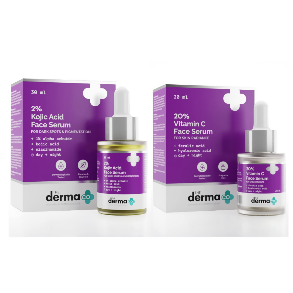 Image 1 of The Derma Co 2% Kojic Acid & 20% Vitamin C Face Serum Combo
