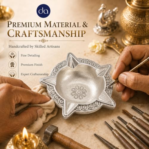 Image 4 of Dev Aastha 999 Silver Plated Panchmukhi Diya