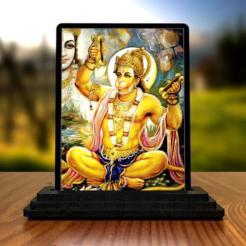 Image 1 of Default Title for the product Hanuman Wooden Idol - Glossy Finish 7.5X10cm | Murti for Car Dashboard & Home Temple | Perfect Small Statue for Door Entrance & Puja | Enhance Spaces