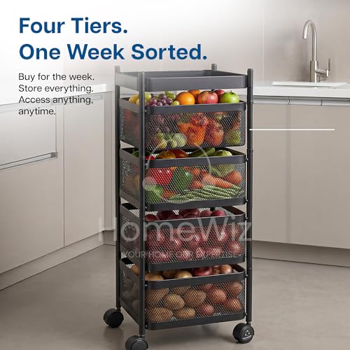 Image 6 of HomeWiz Square Kitchen Rack 4-Layer