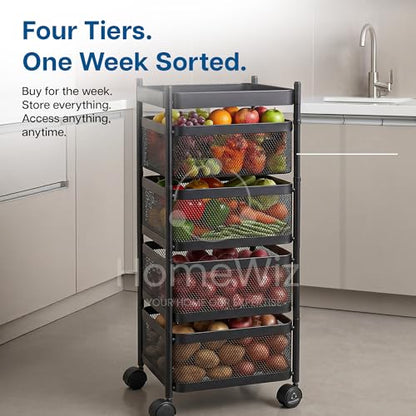 Image 6 of HomeWiz Square Kitchen Rack 4-Layer