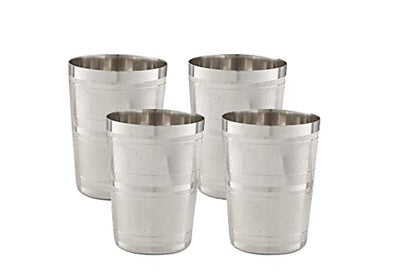 Image 3 of neelam Stainless Steel Diamond Glass Set of 4, 400 ml