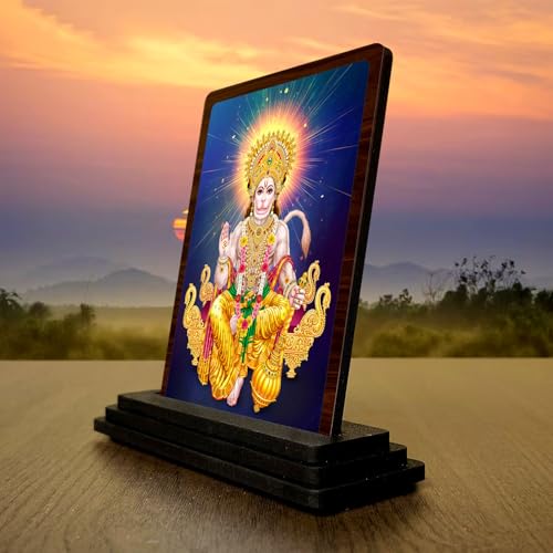 Image 3 of Maa Lakshmi Classic Devotional Wooden Idol 4x5 Inch HD Printed Table Decor for Home Temple