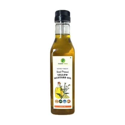Image 1 of 500  ml for the product Poddar Farms Wood Pressed Yellow Mustard Oil