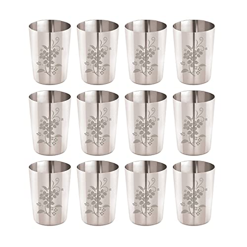 Image 1 of Default Title for the product neelam Stainless Steel Glass Set of 12, 400 ml