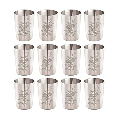 Image 1 of Default Title for the product neelam Stainless Steel Glass Set of 12, 400 ml