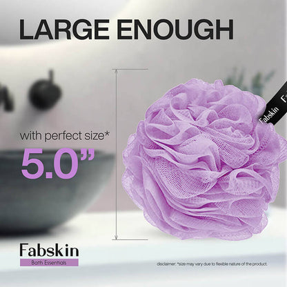 Image 6 of Fabskin Loofah Duo Pack - Bath Brush With Wooden Handle & Round Loofah - For Men & Women-Purple