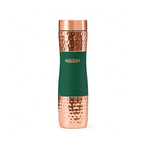 Image 5 of Hammered Copper Bottle Green Color for the product Artarium Copper Water Bottle