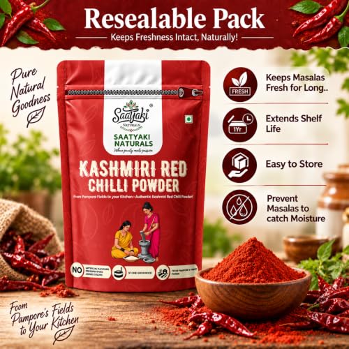 Image 9 of SAATYAKI NATURALS Organic Kashmiri Red Chilli Powder