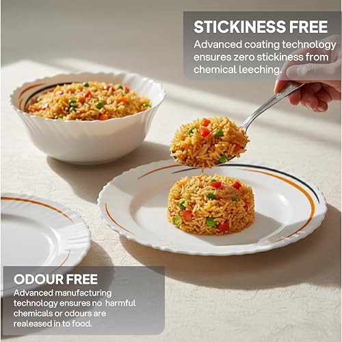 Image 4 of Cello Opalware Dazzle Series Golden Arc Dinner Set, 18 Units