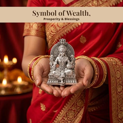 Image 6 of Dev Aastha 999 Silver Plated Lakshmi Idol