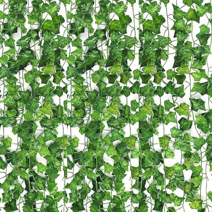 Image 1 of Default Title for the product Go Hooked Artificial Hanging Creeper for Home Décor (Pack of 12, 6 Ft) | Maple Plant Leaf Garland with 30 Leaves Each | Plastic Decorative Creeper for Balcony, Walls, Garden Decoration