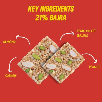 Image 6 of Roasty Tasty Bajra Chikki | Millet Chikki Bars | Peanut Chikki with Jaggery | Pack of 2 | 20 Pcs | 15g each