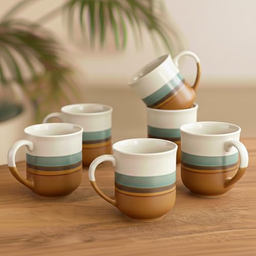 Image 1 of Default Title for the product ExclusiveLane Zen Garden Ceramic Coffee Mugs Set of 6 330 ml