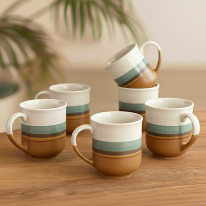 Image 1 of Default Title for the product ExclusiveLane Zen Garden Ceramic Coffee Mugs Set of 6 330 ml