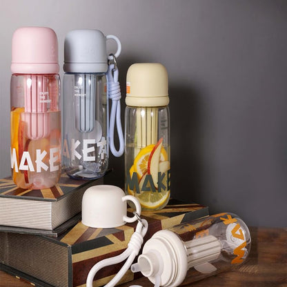 Image 8 of Aarvi Decor Studio Lil Glup BPA Free Water Bottle with Straw & Fruit Infuser