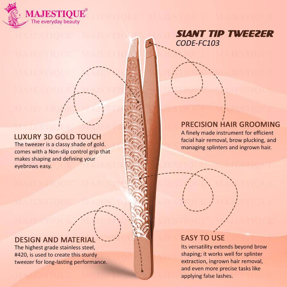 Image 3 of Majestique Slant Tip Tweezer Threading & Facial Hair