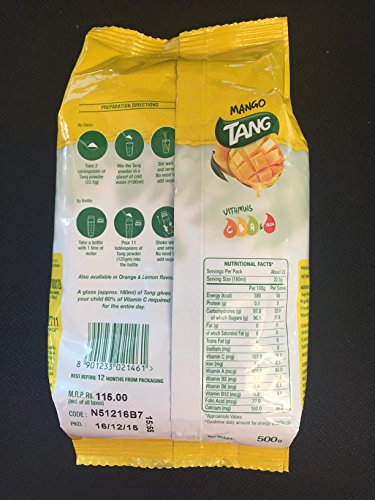 Image 2 of Tang Mango Instant Drink Mix, 500g Pouch