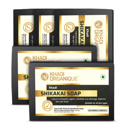Image 1 of 125 gm / Pack of 5 for the product Khadi Organique Natural Herbal Shikakai Soap