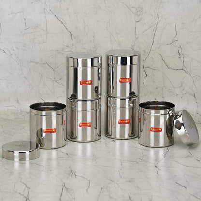Image 5 of Sumeet Stainless Steel Small Canisters/Jars/Ubha Dabba/Storage Containers set of 6Pcs, 750 ML Capacity Each