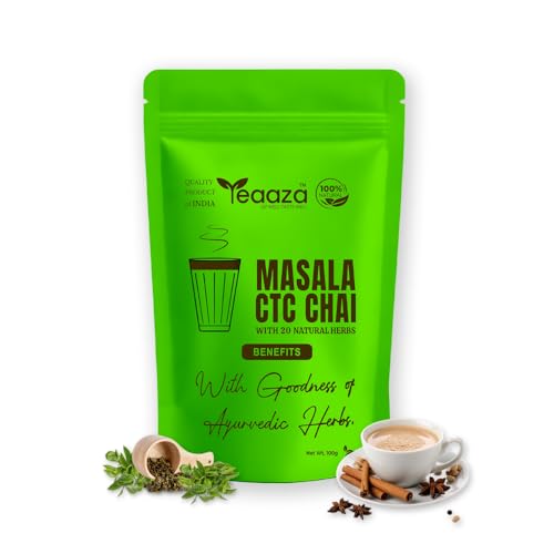 Image 2 of 100 g (Pack Of 1) for the product Teaaza'S Masala Ctc Chai With 20 Natural Herbs