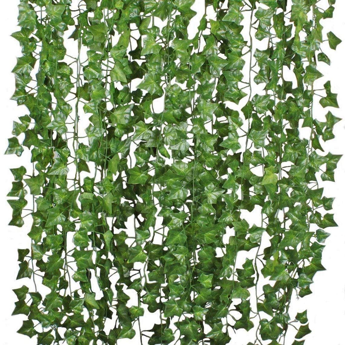 Image 2 of Go Hooked Deehome Silk Artificial Ivy Hanging Grass Creepers (Set of 12), for Home Decoration, Wall Decoration 12 (7.5 Ft Long), Green