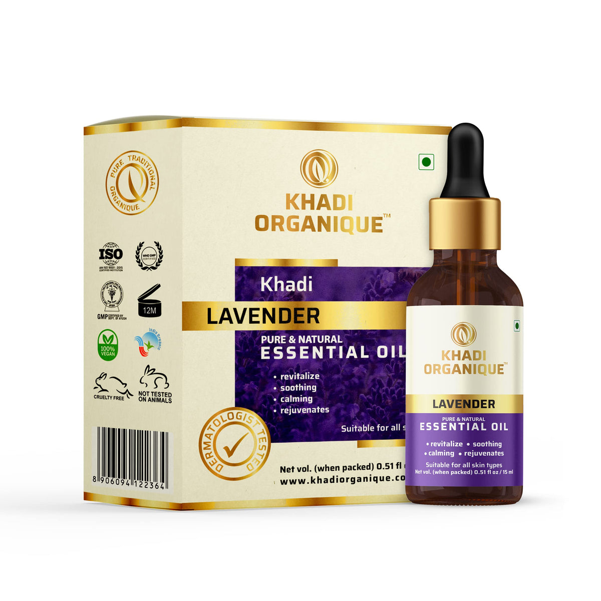 Image 1 of 15 ml for the product Khadi Organique Lavender Essential Oil
