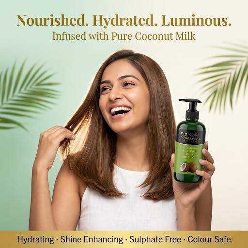 Image 4 of Naulakha Naturals Coconut Milk Shampoo | Natural Ingredients | Suitable for All Hair Types | Control Hair Fall and Damage | Paraben & Sulphate Free | Pack of 2×300 ml | 600 ml