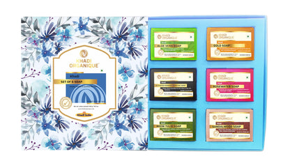 Image 1 of combo for the product Khadi Organique Pure Handmade & Herbal Soap Collection Gift Combo