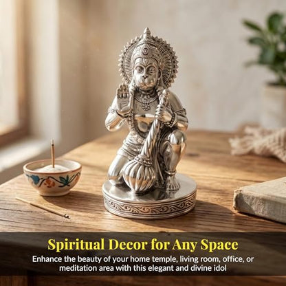 Image 7 of Dev Aastha 999 Silver Plated Hanuman Idol 7 Inch