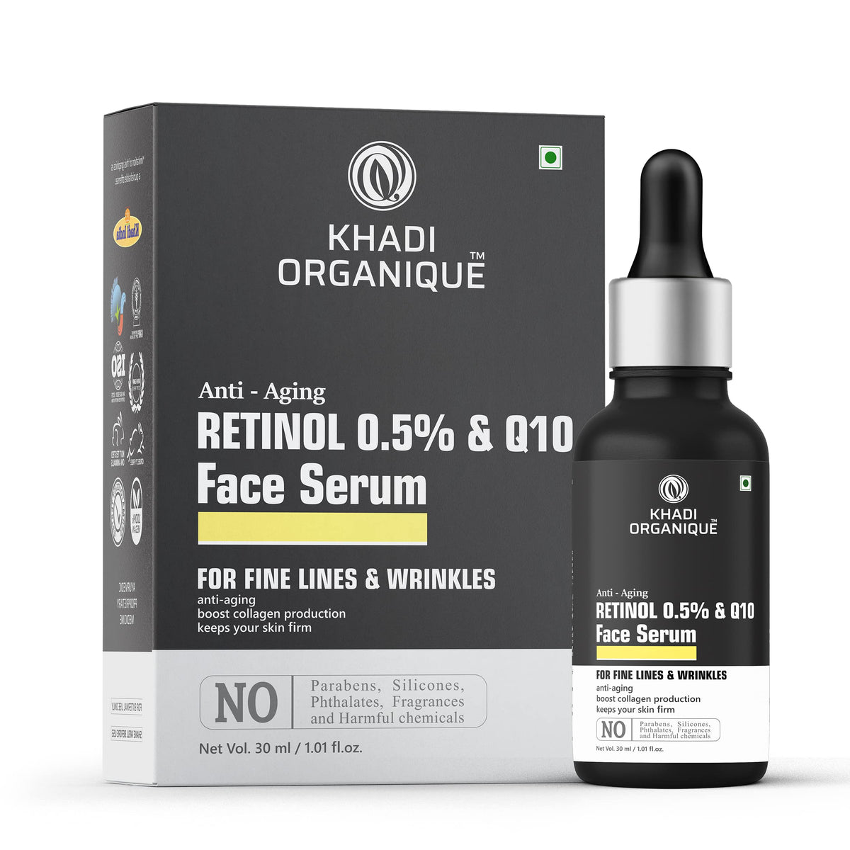 Image 1 of 30 ml for the product Khadi Organique Retinol 0.5% + Q10 Face Serum