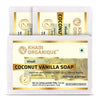 Image 1 of 125 gm / Pack of 3 for the product Khadi Organique Natural Herbal Handmade Coconut Vanilla Soap