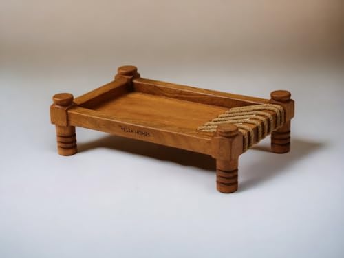 Image 1 of Default Title for the product Vesta Homes Wooden Khatiya Platter Serving Tray 34 x 22 x 10 cm
