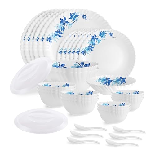 Image 3 of Blue Swirl_35 New for the product CELLO Blue Swirl Dazzle Series Opalware Dinner Set