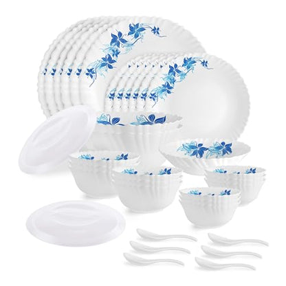 Image 3 of Blue Swirl_35 New for the product CELLO Blue Swirl Dazzle Series Opalware Dinner Set