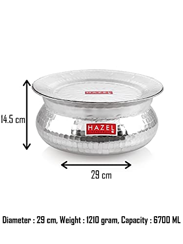 Image 5 of HAZEL Aluminium Hammered Finish Handi With Lid 29 Cm 6700 ml