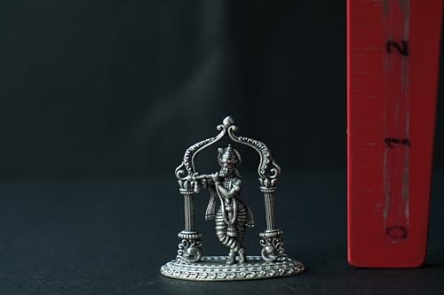 Image 5 of Dista Silvers Antique Krishna Idol with Frame 15.90G