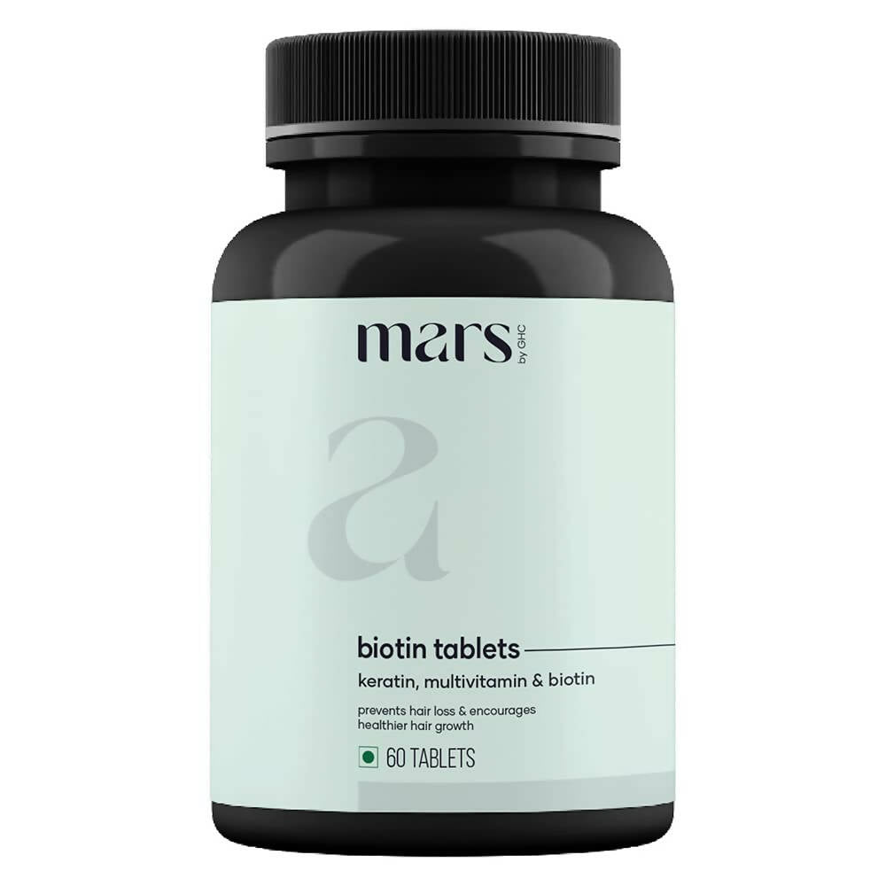 Image 1 of 60 tabs for the product Mars By GHC Hair Biotin Tablets with Keratin, Amino Acids, Grape Seed