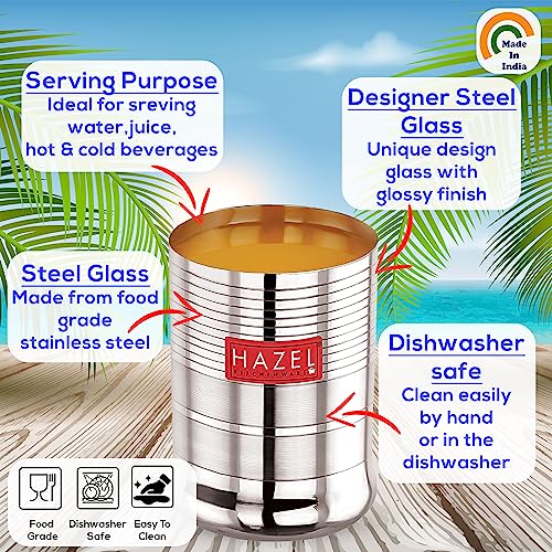 Image 3 of HAZEL Stainless Steel Glasses 350 ML
