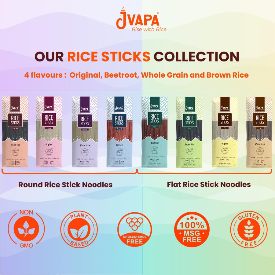 Image 5 of JVAPA Flat Rice Sticks Noodles - Goodness of Brown Rice Flat 5 mm (2 x 250 gm)