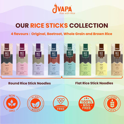 Image 6 of JVAPA Flat Rice Sticks Noodles - Goodness of Healthy Beans (Red,Black,Mungbean,Soya & Sesame) (2 x 250 gm)