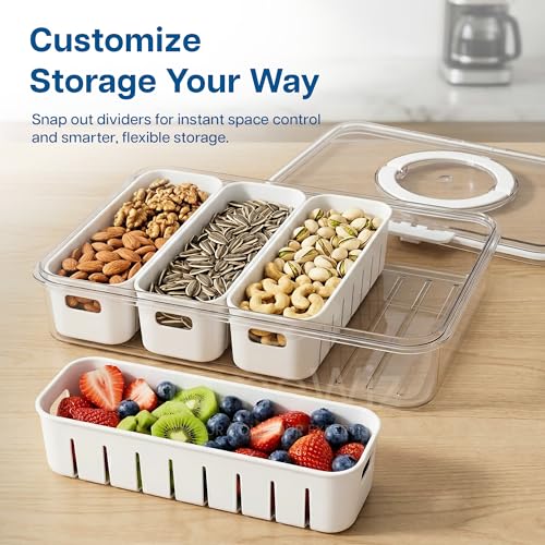 Image 8 of HomeWiz Fridge Storage Containers 3300ml 4-Grid Pack of 2