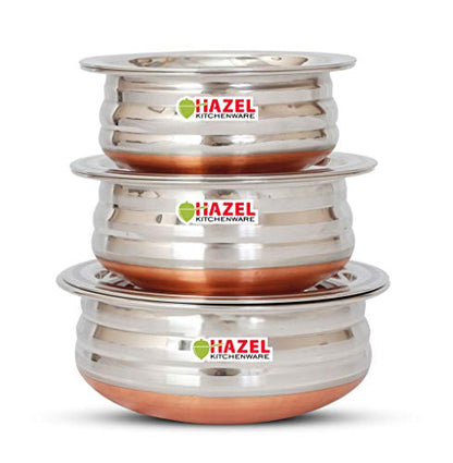 Image 1 of Default Title for the product HAZEL Stainless Steel Kitchen Set with Lid 800 ml, 1200 ml, 1600 ml