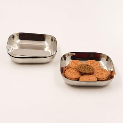 Image 10 of Medium-3 for the product Spillbox Stainless Steel Halwa Plates