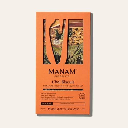 Image 1 of Pack of 1 for the product Manam Chocolate Signature Inclusion - Chai Biscuit, 43% Malt Milk - 80g