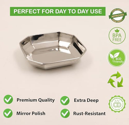 Image 10 of Spillbox Stainless Steel Halwa Plates