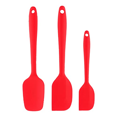Image 3 of Red / Pack of 3 for the product Frenchware Non-Stick Silicone Spatula Set