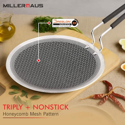 Image 4 of Millerhaus Triply Honeycomb 25cm Roti Tawa