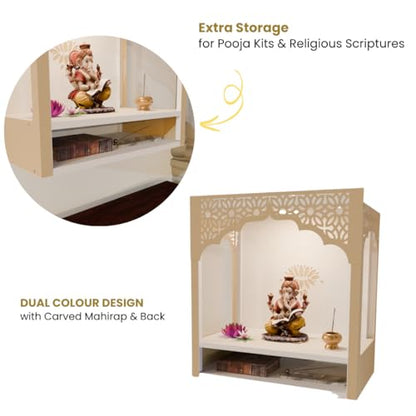 Image 4 of NIVED NANDINI Metal Mandir with Spotlight 19 x 18 x 10 inch