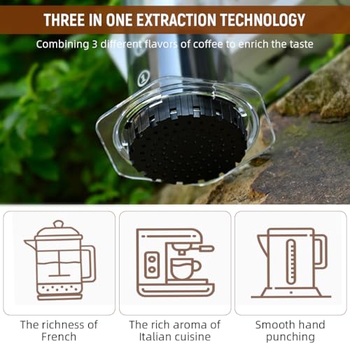 Image 6 of Supvox Press Coffee Maker 4-Stage Manual Brewing Portable Use and Clean